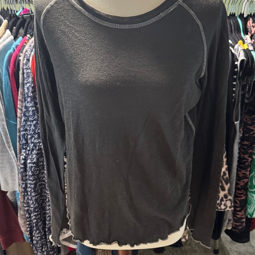 NATURAL LIFE Charcoal Long Sleeve Top
